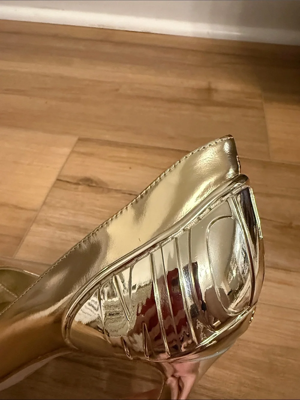 #318. Michael Kors Metallic Gold Pointed Stiletto Heels